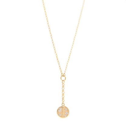 Foundrae 18K Yellow Gold Diamond Small Resilience Medallion Mixed Belcher Extension Chain Necklace 1 of 6