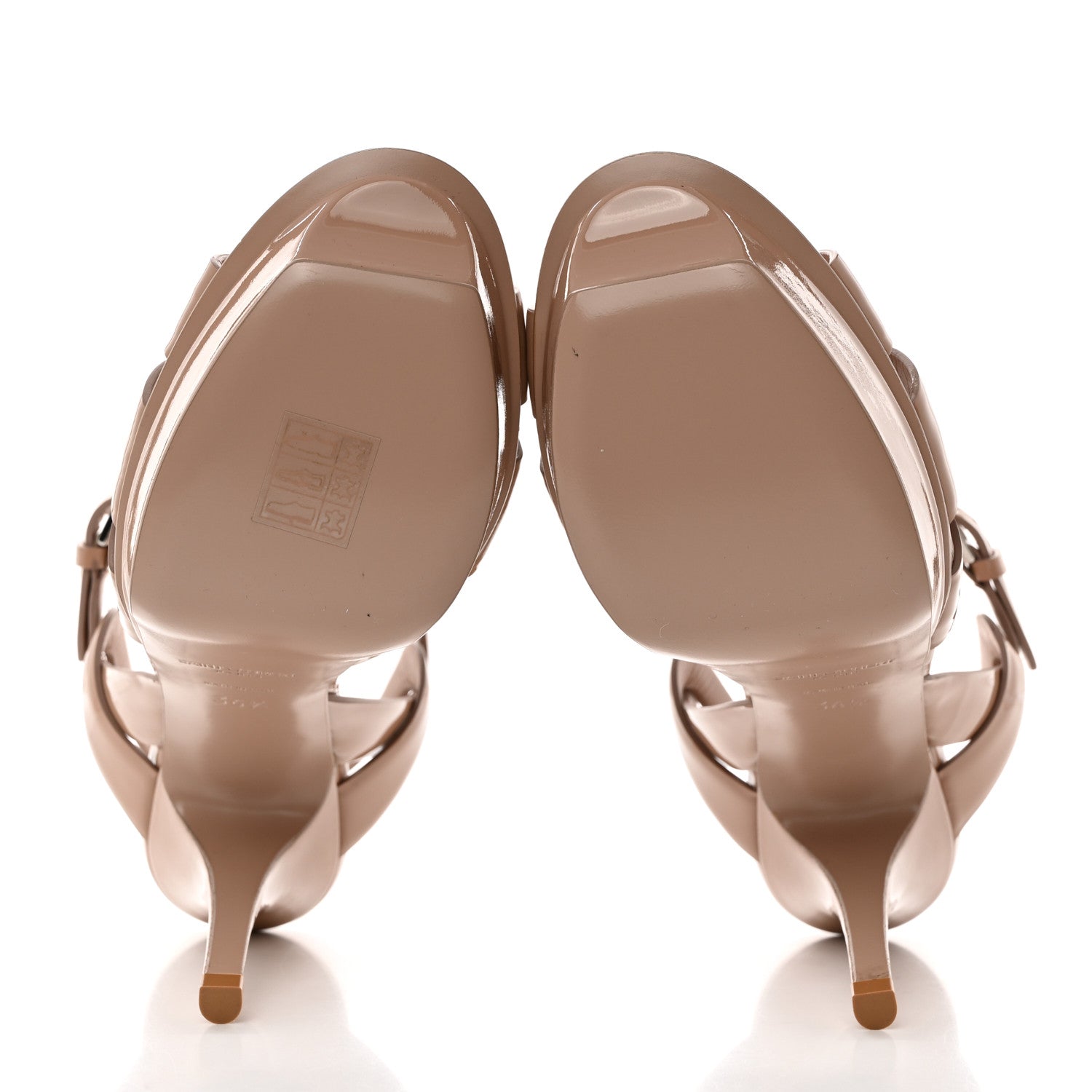 Saint Laurent Patent Tribute 75 Platform Sandals 36.5 Nude 5 of 9