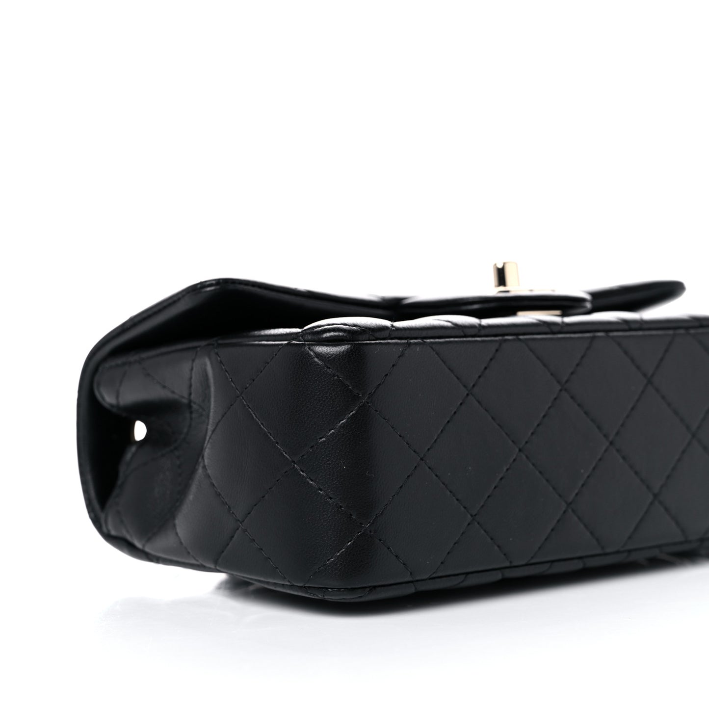 Lambskin Quilted Mini Rectangular Flap Black
