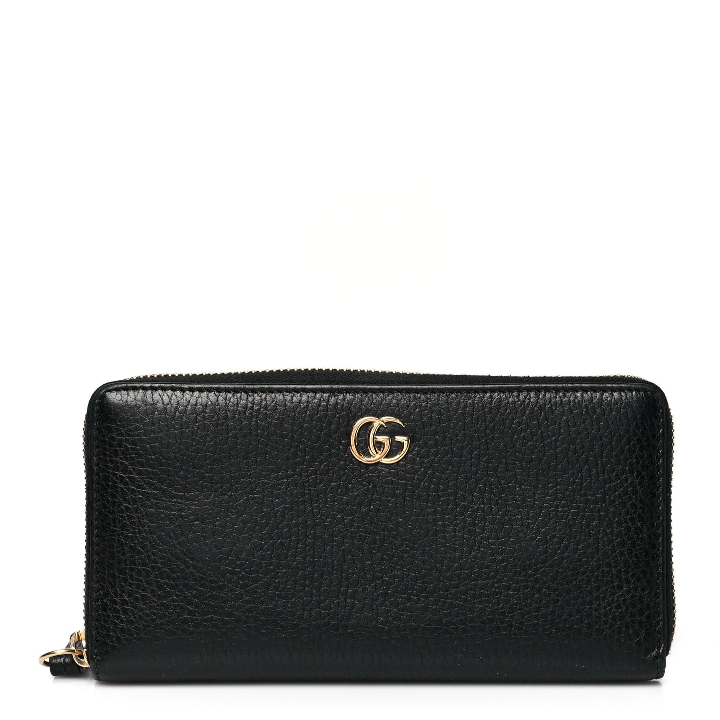 Dollar Calfskin GG Marmont Zip Around Wallet Black