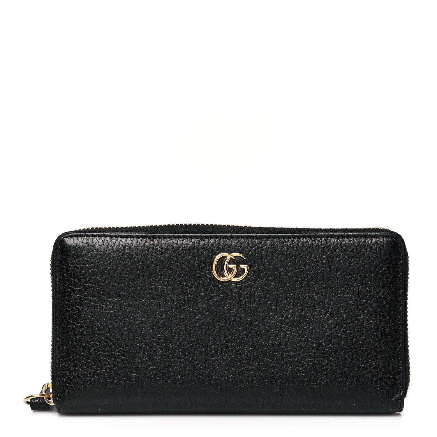 Gucci Dollar Calfskin GG Marmont Zip Around Wallet Black 1 of 7
