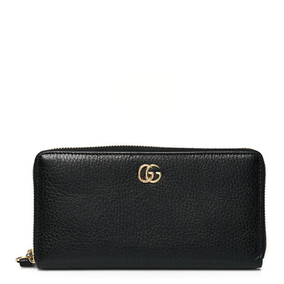 Gucci Dollar Calfskin GG Marmont Zip Around Wallet Black 1 of 7
