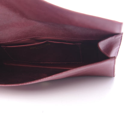 Saint Laurent Coated Linen Large Belle De Jour Clutch Palissandre 5 of 9