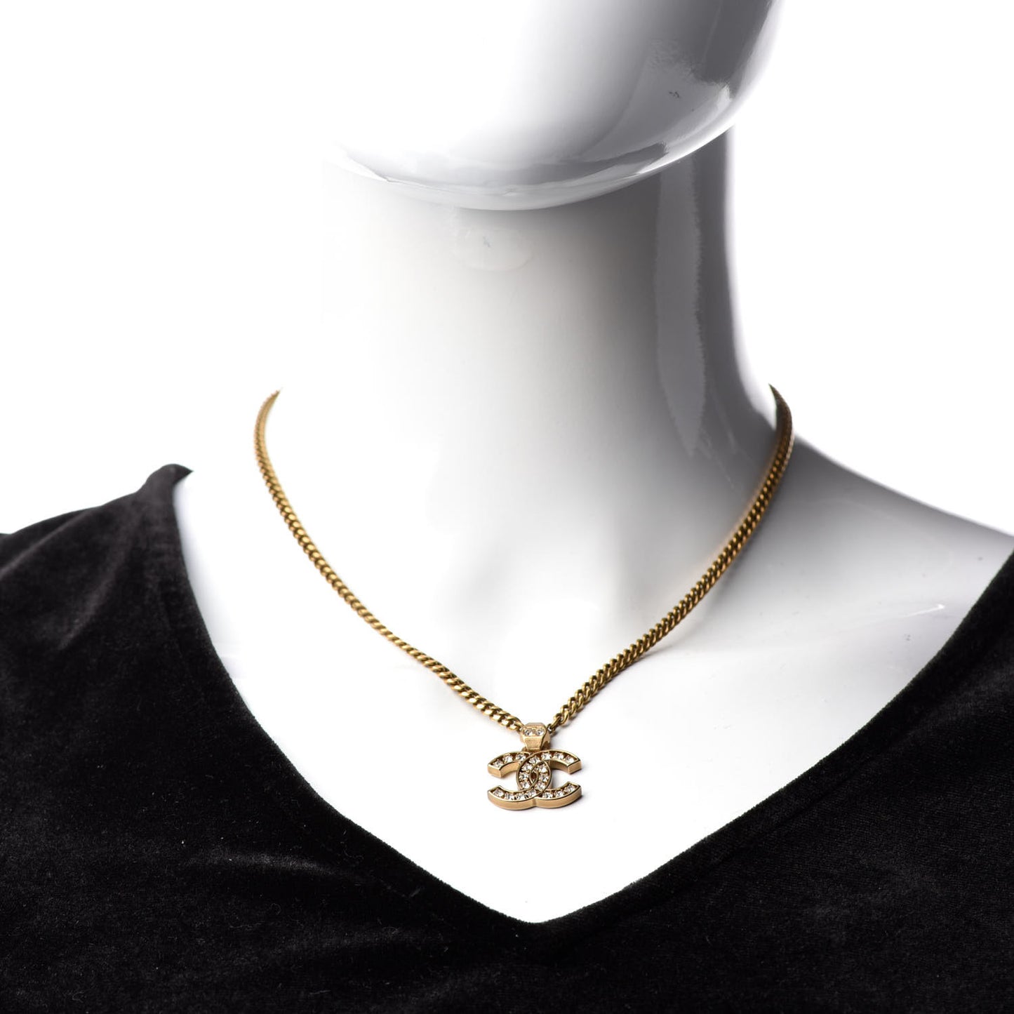 Crystal CC Necklace Gold