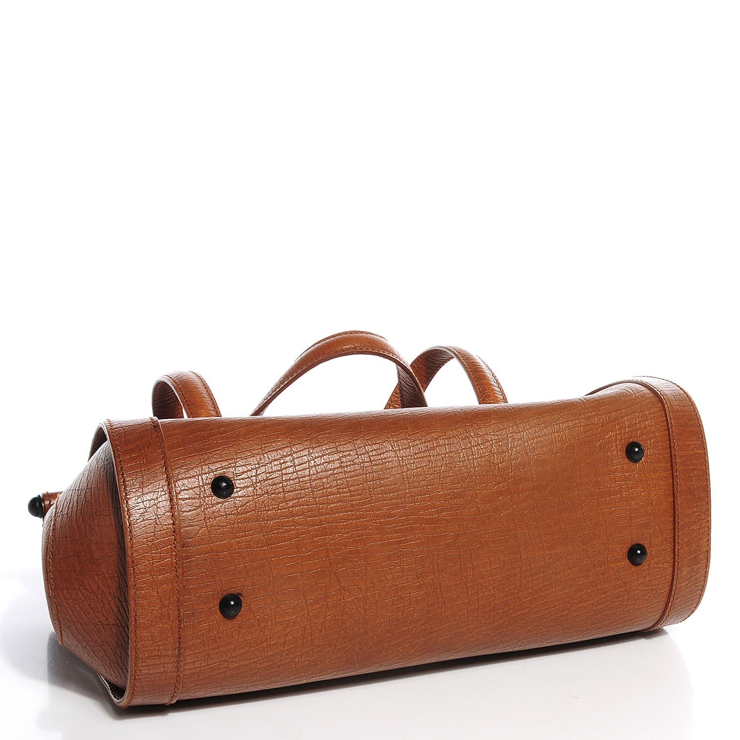 Leather Bamboo Bullet Satchel Brown