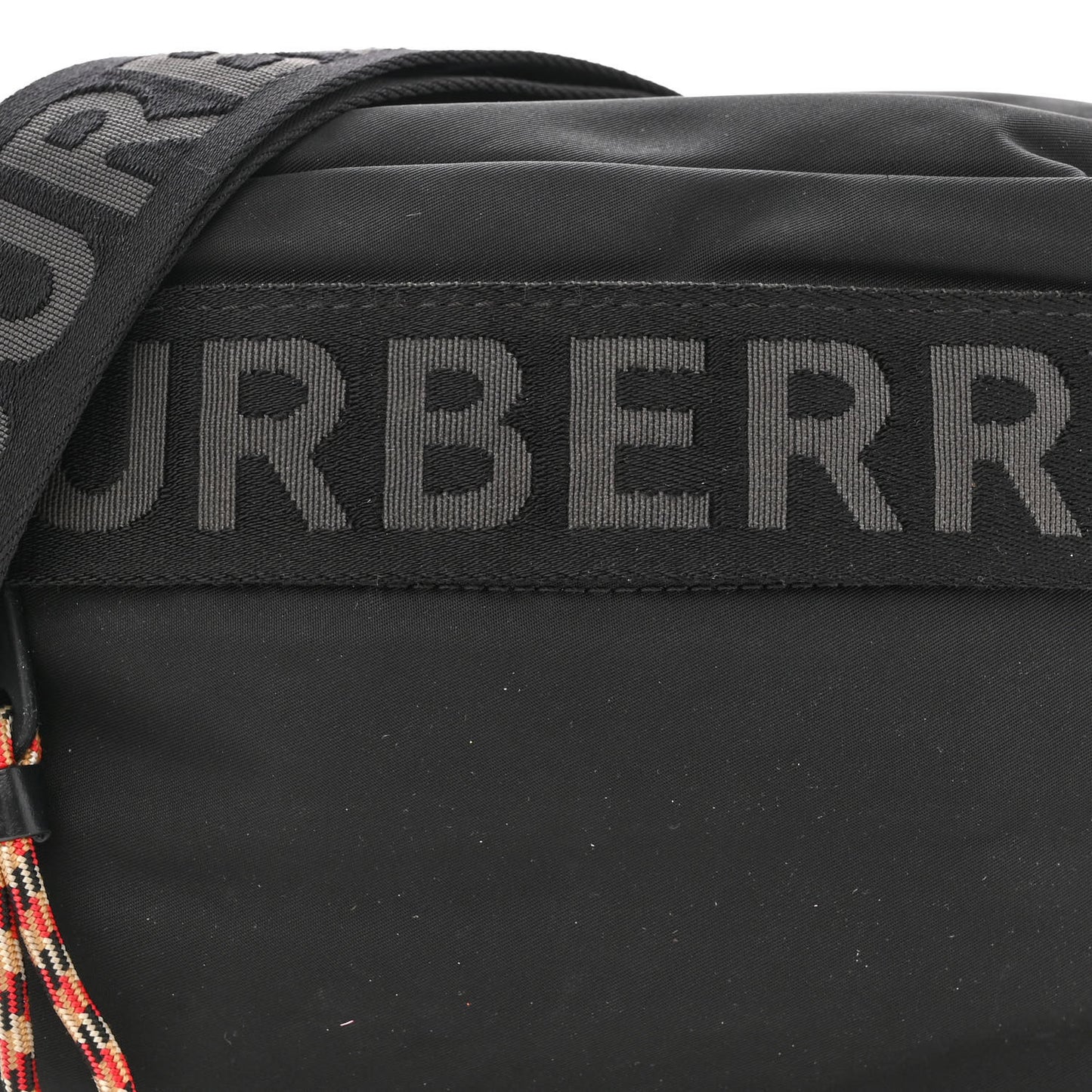 Nylon Logo Detail Crossbody Bag Black