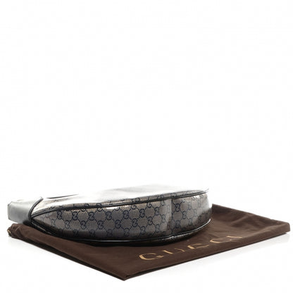 Gucci Crystal Monogram Half Moon Hobo Black 4 of 7