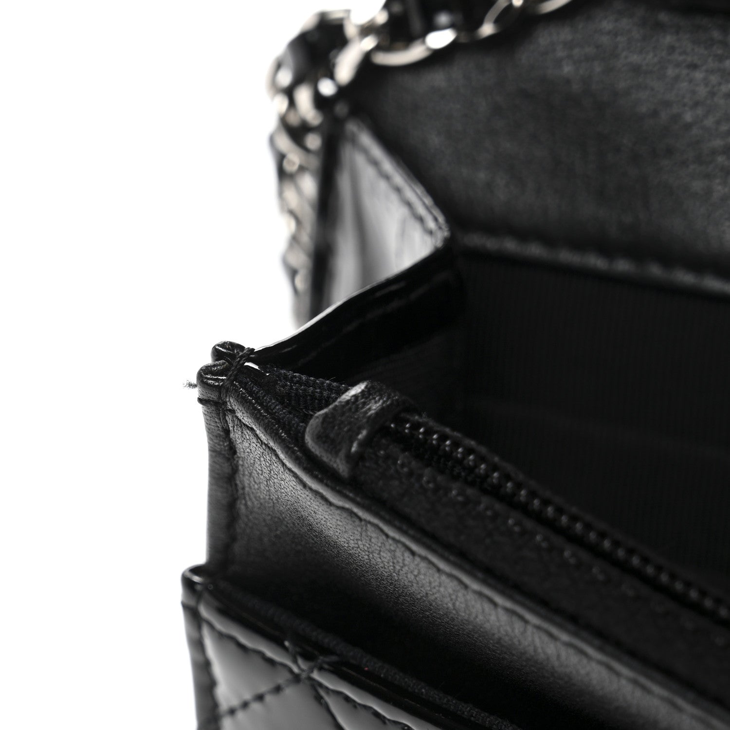 Chanel Patent Quilted Wallet On Chain WOC Black 12 of 13