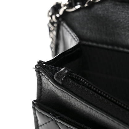 Chanel Patent Quilted Wallet On Chain WOC Black 12 of 13