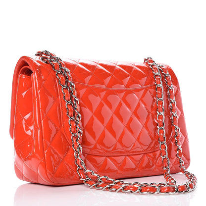 Chanel Patent Quilted Jumbo Double Flap Red 3 of 21