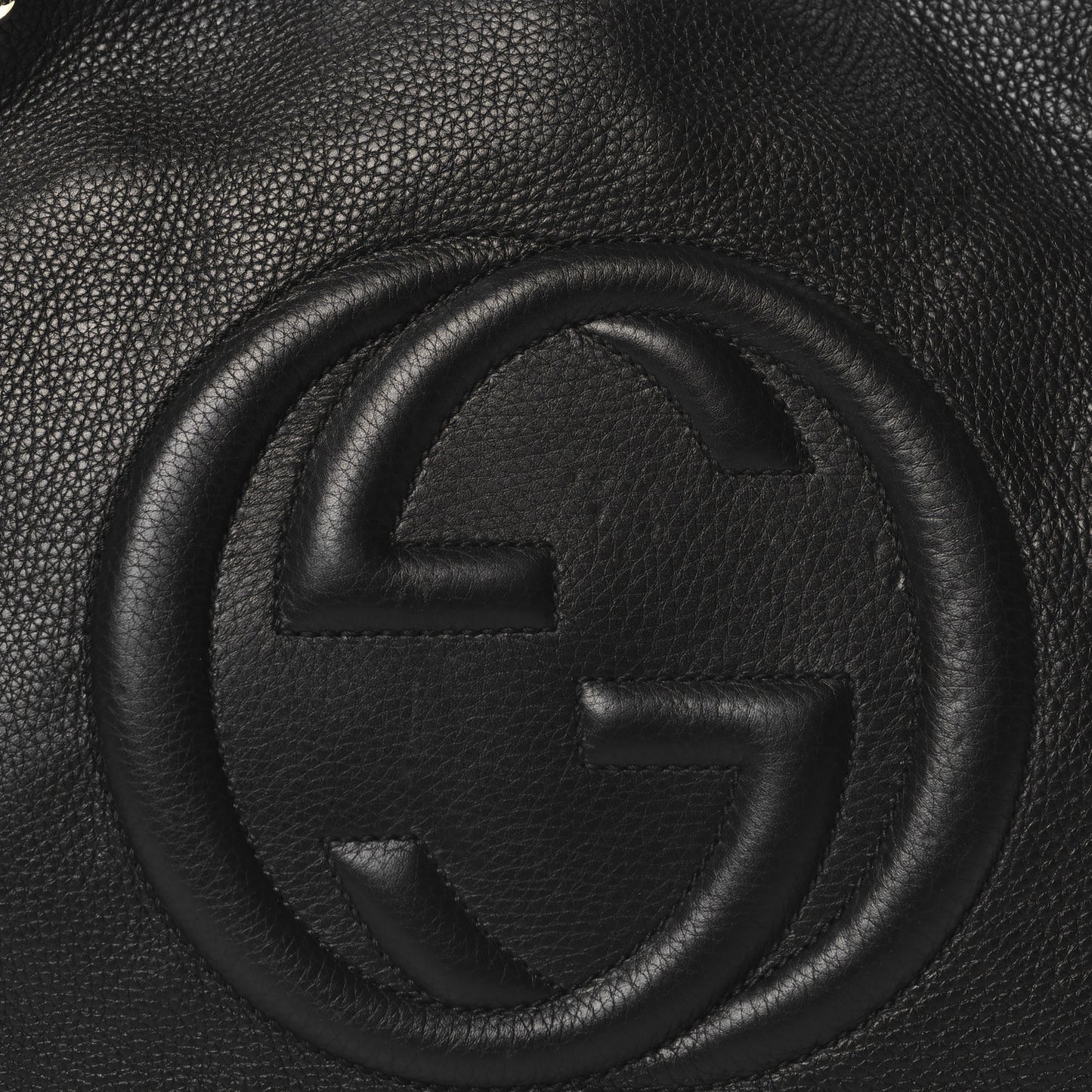 Pebbled Calfskin Medium Soho Chain Shoulder Bag Black