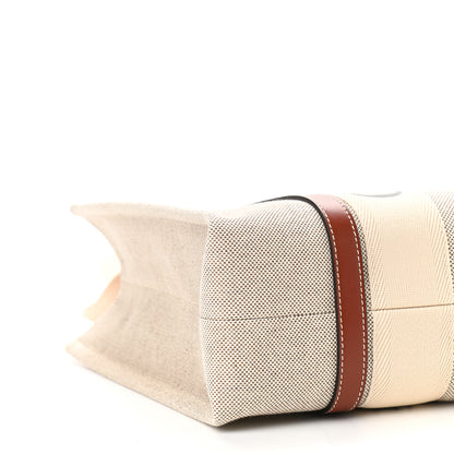 Chloe Cotton Calfskin Medium Woody Ribbon Tote White Brown 5 of 9