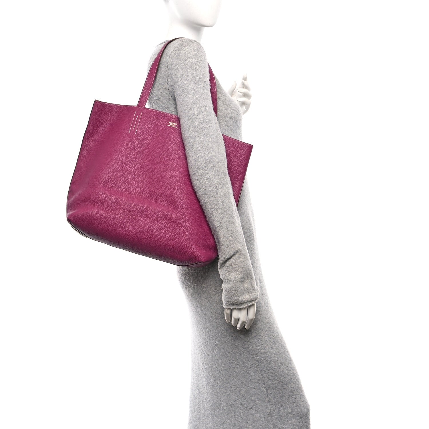 Hermes Taurillon Clemence Double Sens 36 Reversible Tote Marron Tosca 2 of 16