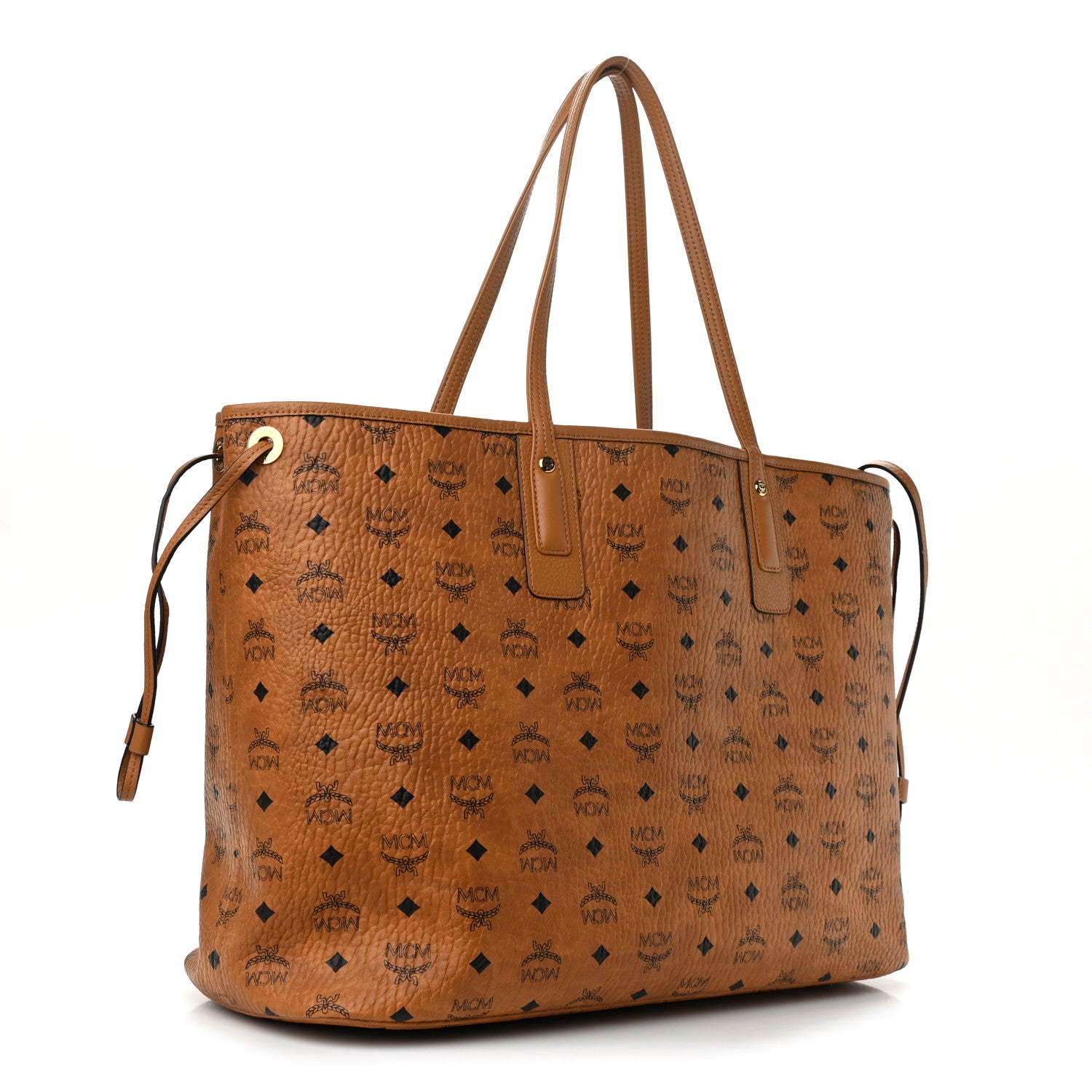 MCM Visetos Large Liz Reversible Shopper Tote Cognac 5 of 18