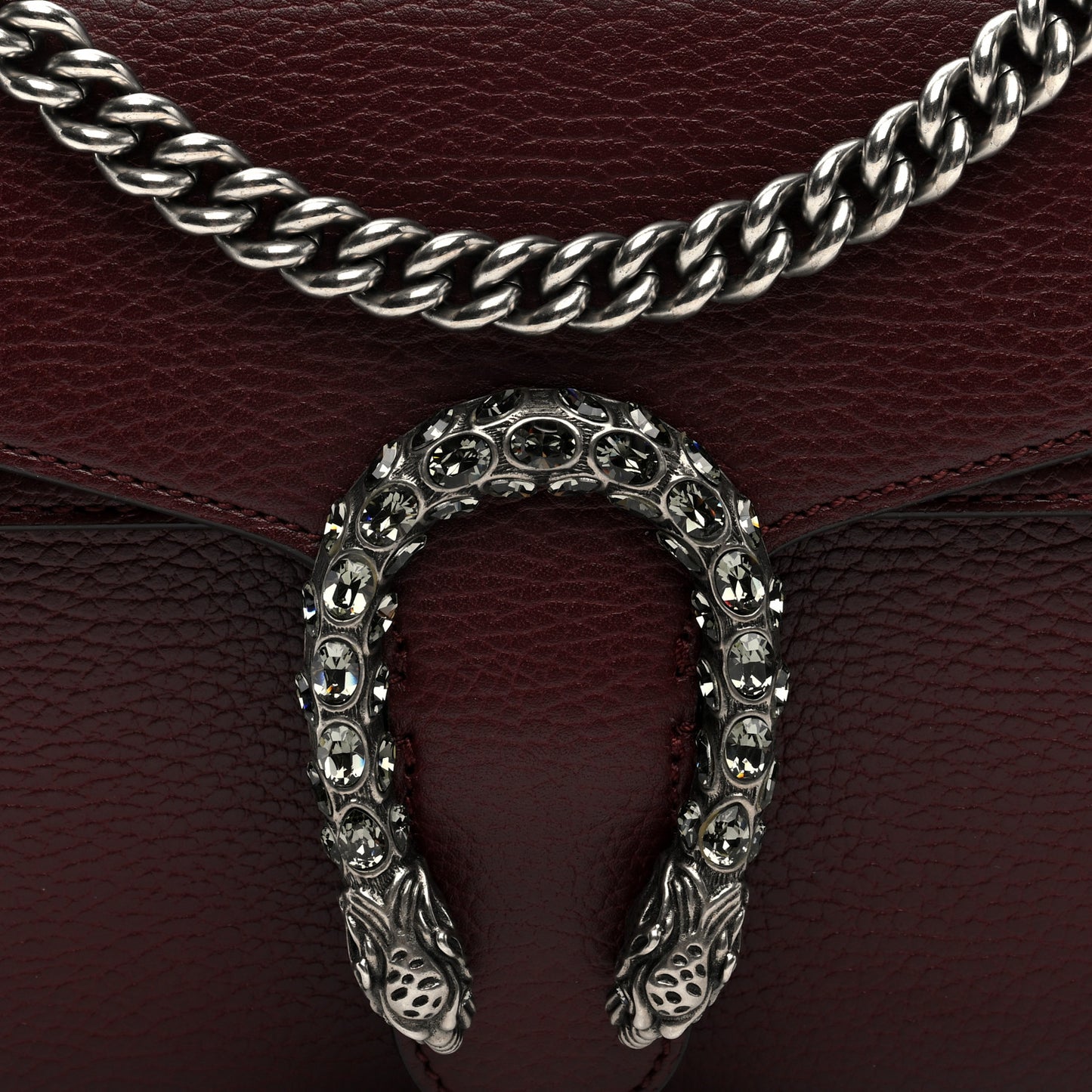 Dollar Calfskin Crystal Small Dionysus Shoulder Bag Vintage Bordeaux