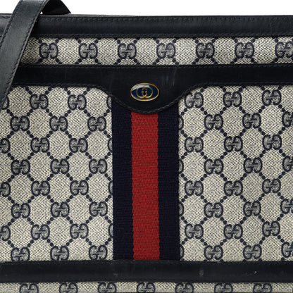 Gucci GG Plus Monogram Canvas Web Shoulder Bag Blue 10 of 14