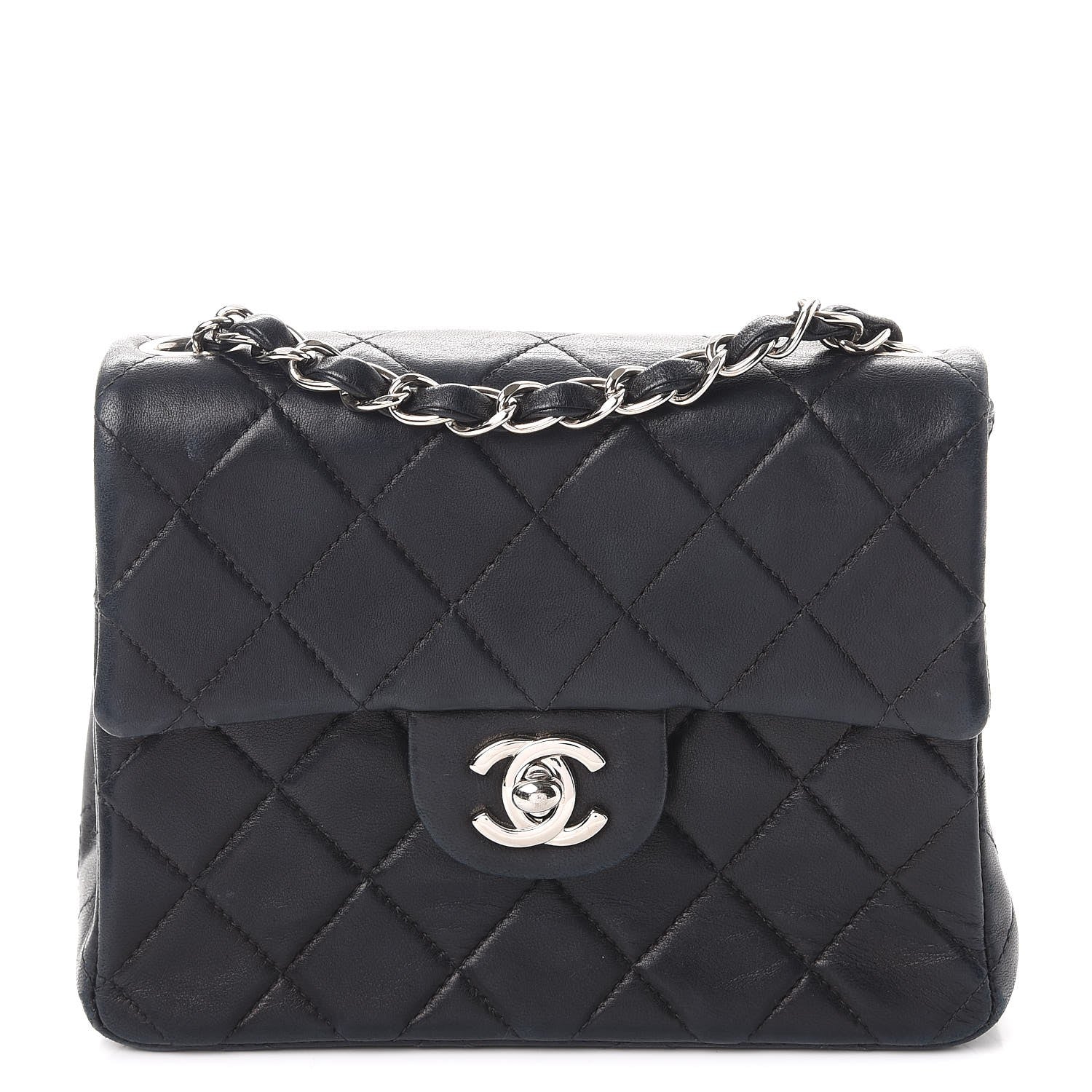 Chanel Lambskin Quilted Mini Square Flap Black 1 of 13