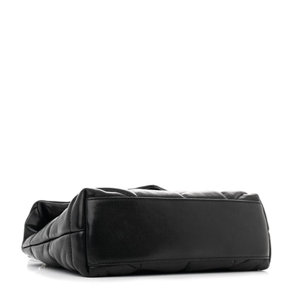 Saint Laurent Lambskin Quilted Toy Loulou Puffer Monogram Chain Satchel Black 4 of 10