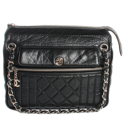 Chanel Aged Calfskin Perforated Tote Black 1 of 7