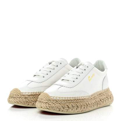 Christian Louboutin Toile Calfskin Espasneak Flat Sneaker 38 Ivory 3 of 9