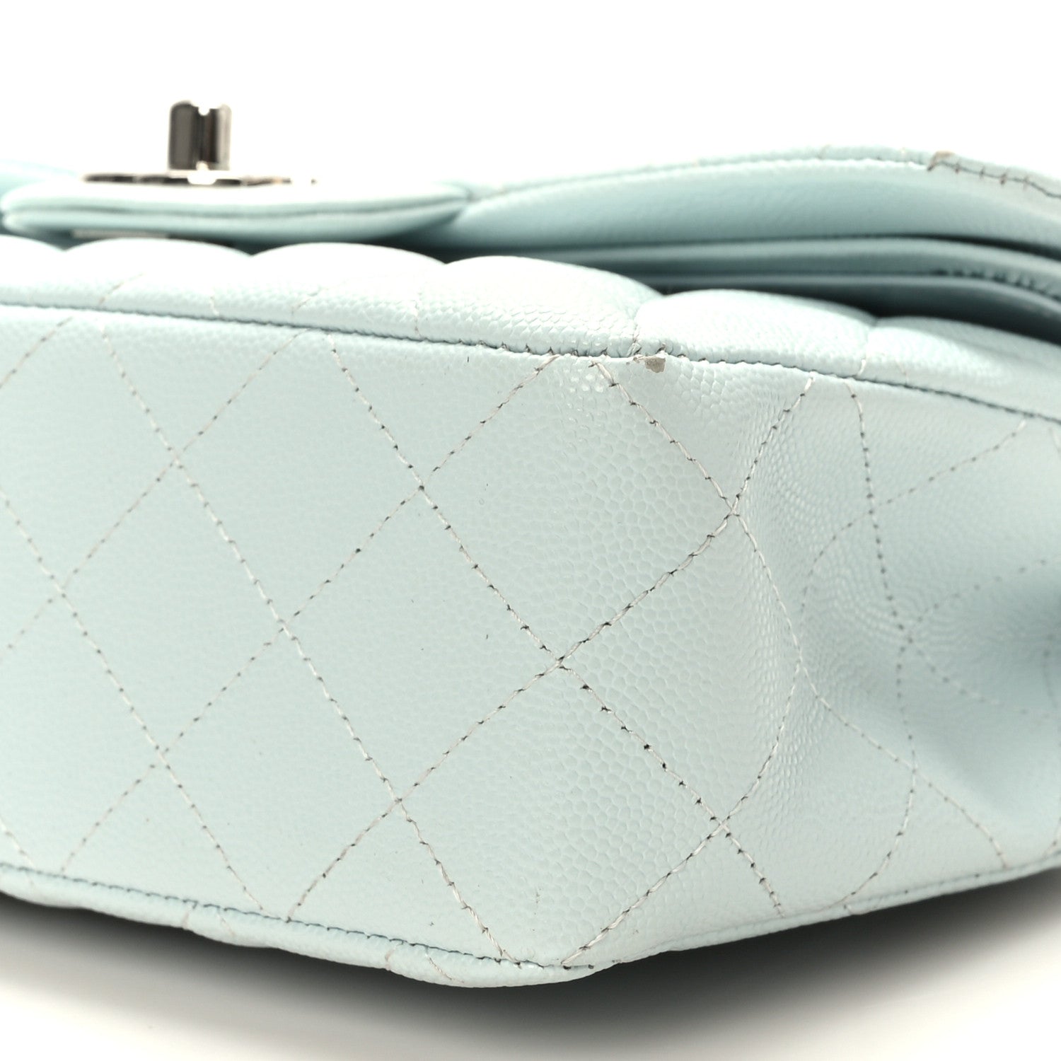 Chanel Caviar Quilted Small Double Flap Light Blue 9 of 9