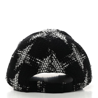 Chanel Tweed Cap Hat L Black White 6 of 8