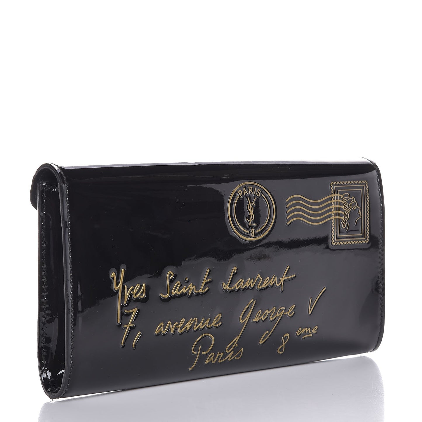 Patent Y-Mail Clutch Black