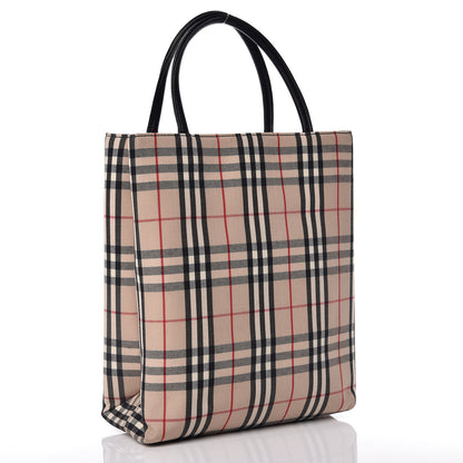 Burberry Canvas House Check Small Tote Black 3 of 9