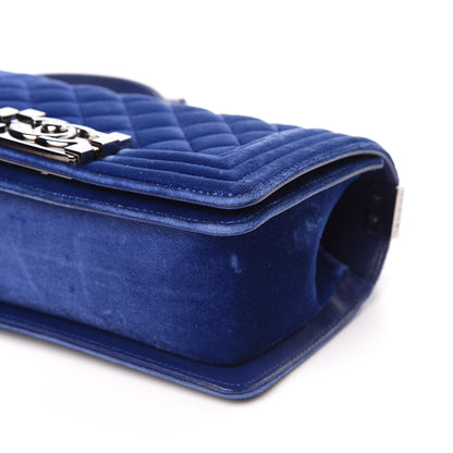 Chanel Velvet Quilted Small Boy Flap Blue 9 of 10