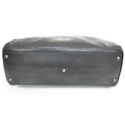 Fendi Goatskin Zucca Large Peekaboo Iconic Satchel Black Tobacco 4 of 12