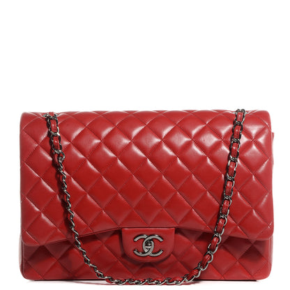 Chanel Lambskin Quilted Maxi Double Flap Red 1 of 10