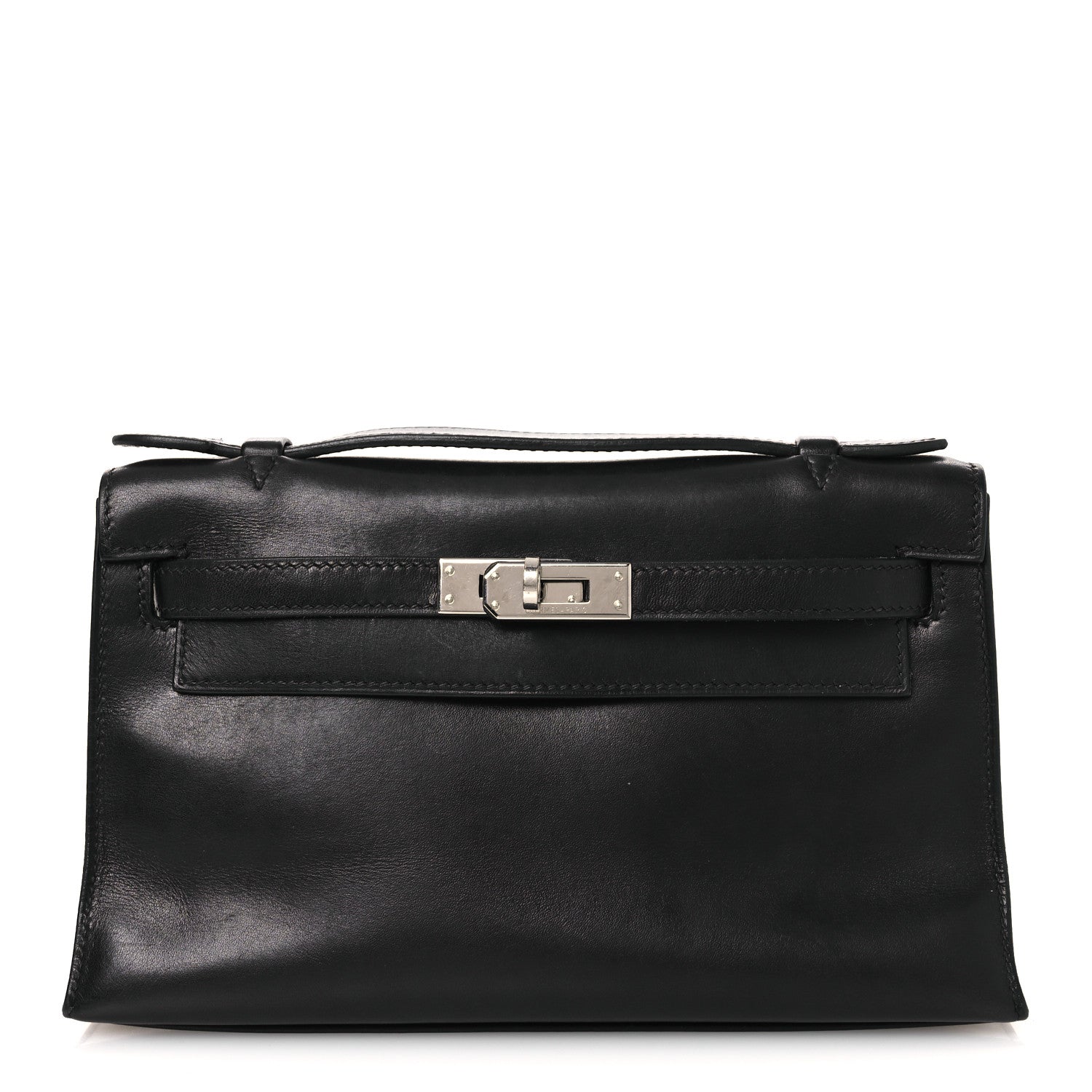 Hermes Box Kelly Pochette Clutch Black 1 of 12