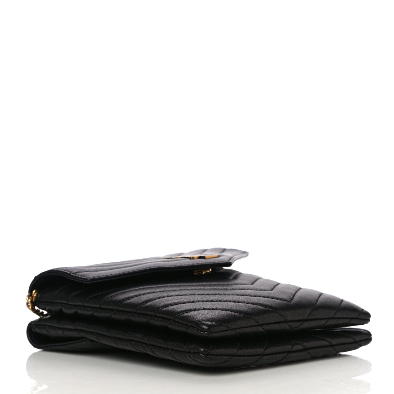 Saint Laurent Lambskin Matelasse Monogram Double Flap Bag Black 4 of 15
