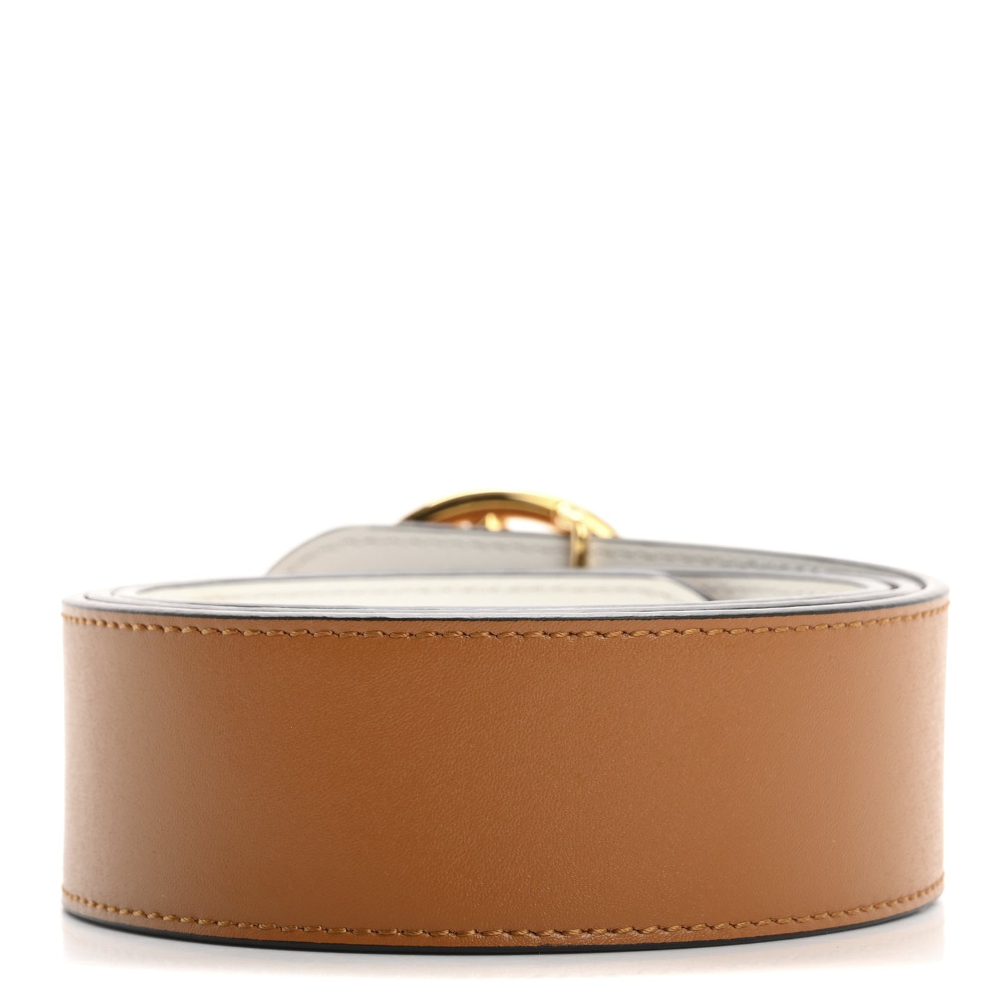Vitello Liberty F is Fendi Bi-Color Reversible Belt  Caramello White