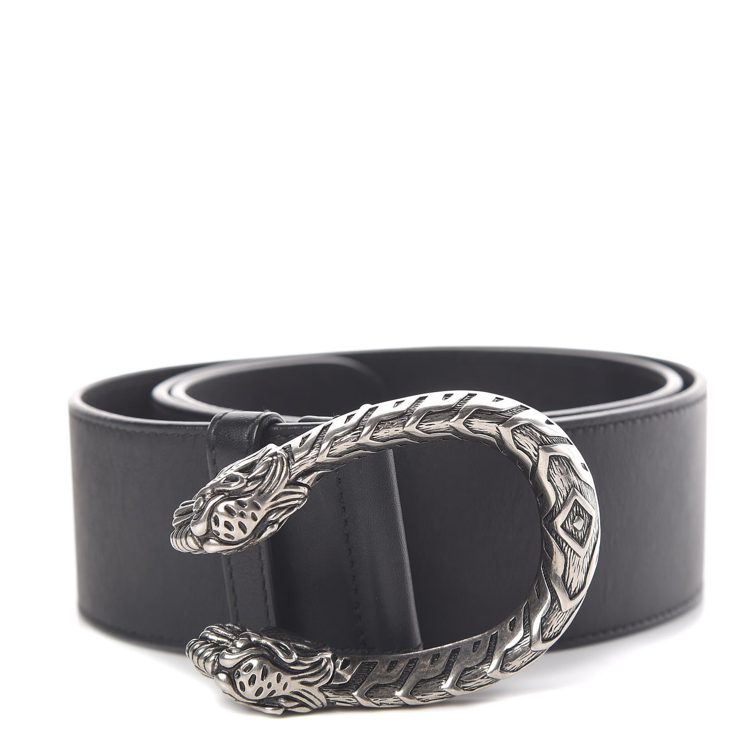 Gucci Moon Calfskin Nickel Dionysus Belt 85 34 Black 1 of 6