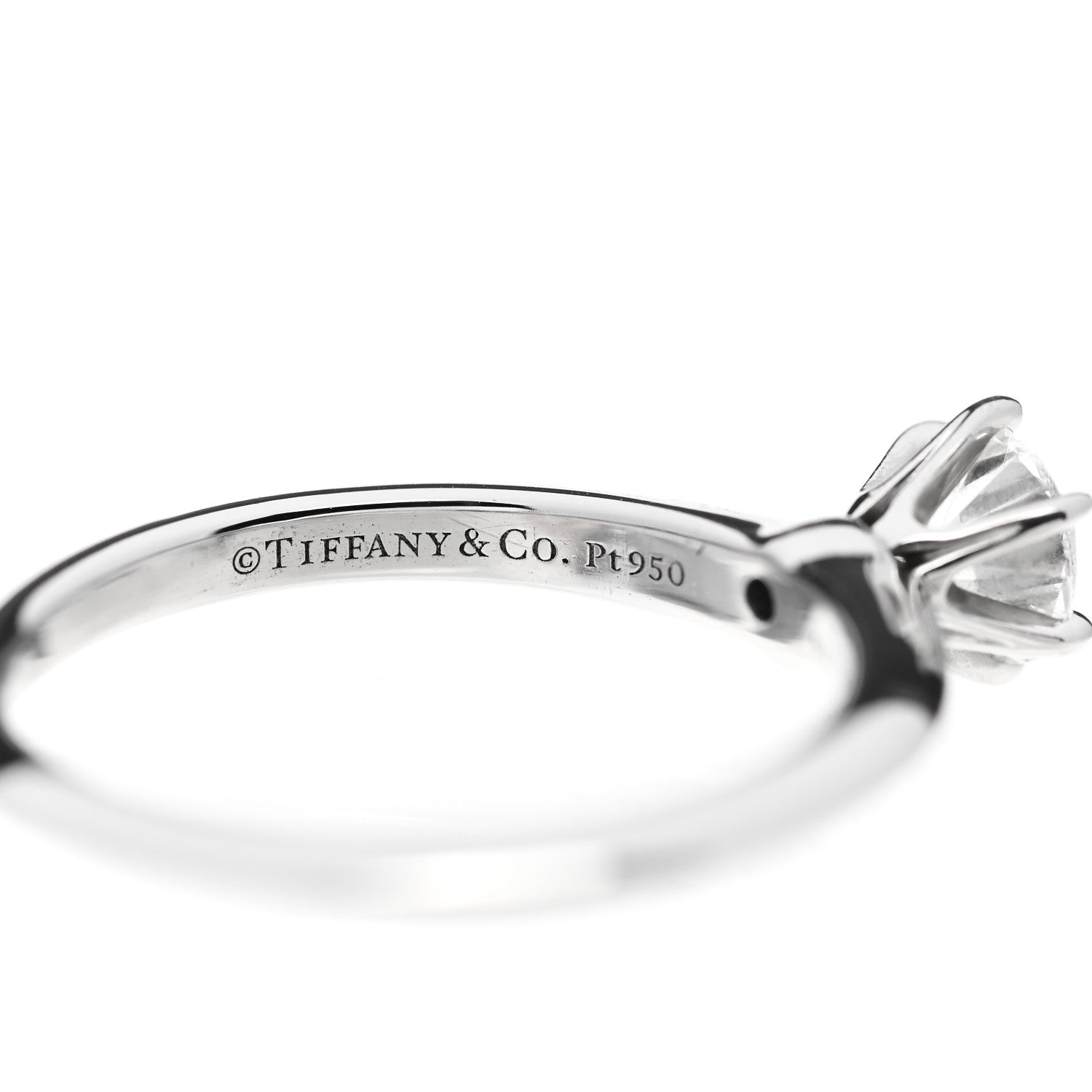 Tiffany Platinum Diamond .56ct Solitaire Engagement Ring 53 6.5 5 of 6