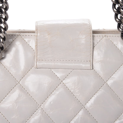 Chanel Glazed Crackled Calfskin Small Reissue Tote White 12 of 20