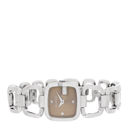 Gucci Stainless Steel Diamond 24mm G-Gucci Square Quartz Watch Brown 2 of 4