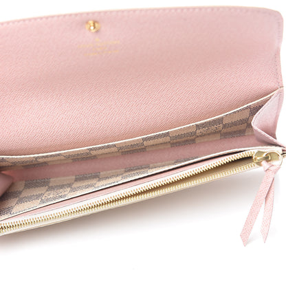 Louis Vuitton Damier Azur Emilie Wallet Rose Ballerine 5 of 7