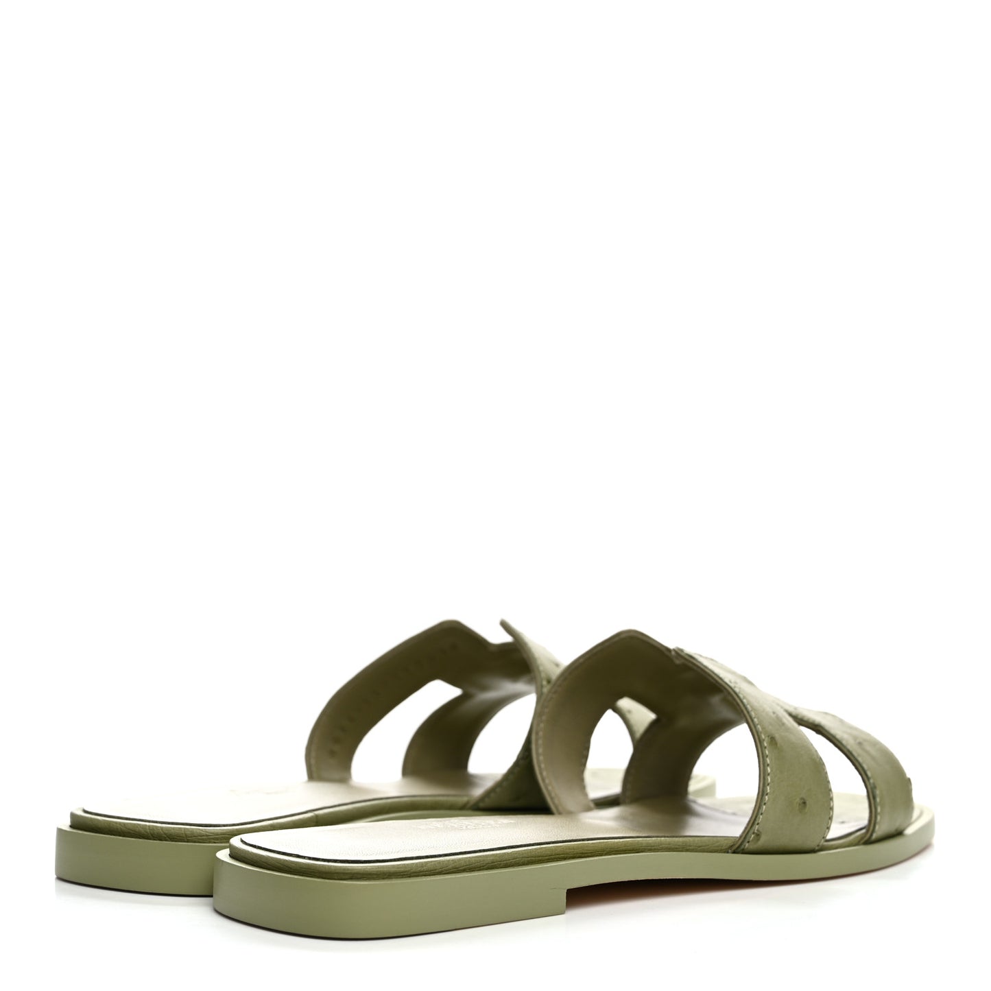 Ostrich Oran Sandals 38.5 Vert Mosaique