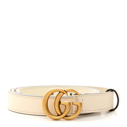 Gucci Calfskin Double G 20mm Belt 80 32 Mystic White 1 of 6