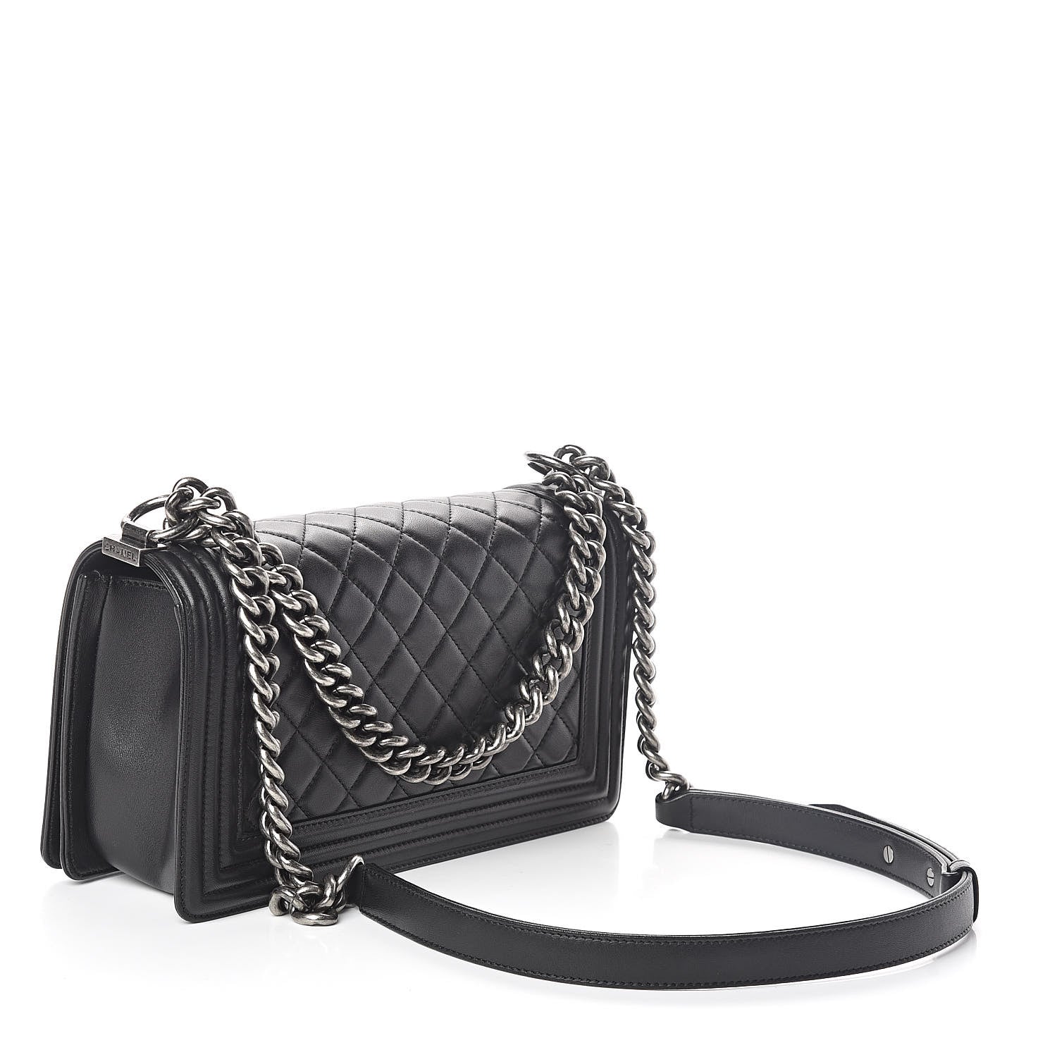 Chanel Lambskin Quilted Medium Boy Flap Black 3 of 9