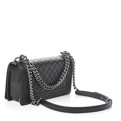 Chanel Lambskin Quilted Medium Boy Flap Black 3 of 9