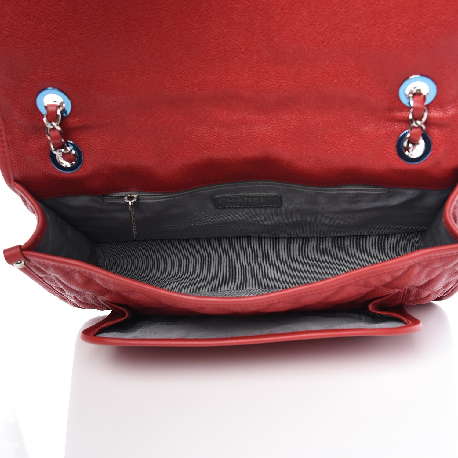 Chanel Caviar Quilted Large French Riviera Flap Red 5 of 9