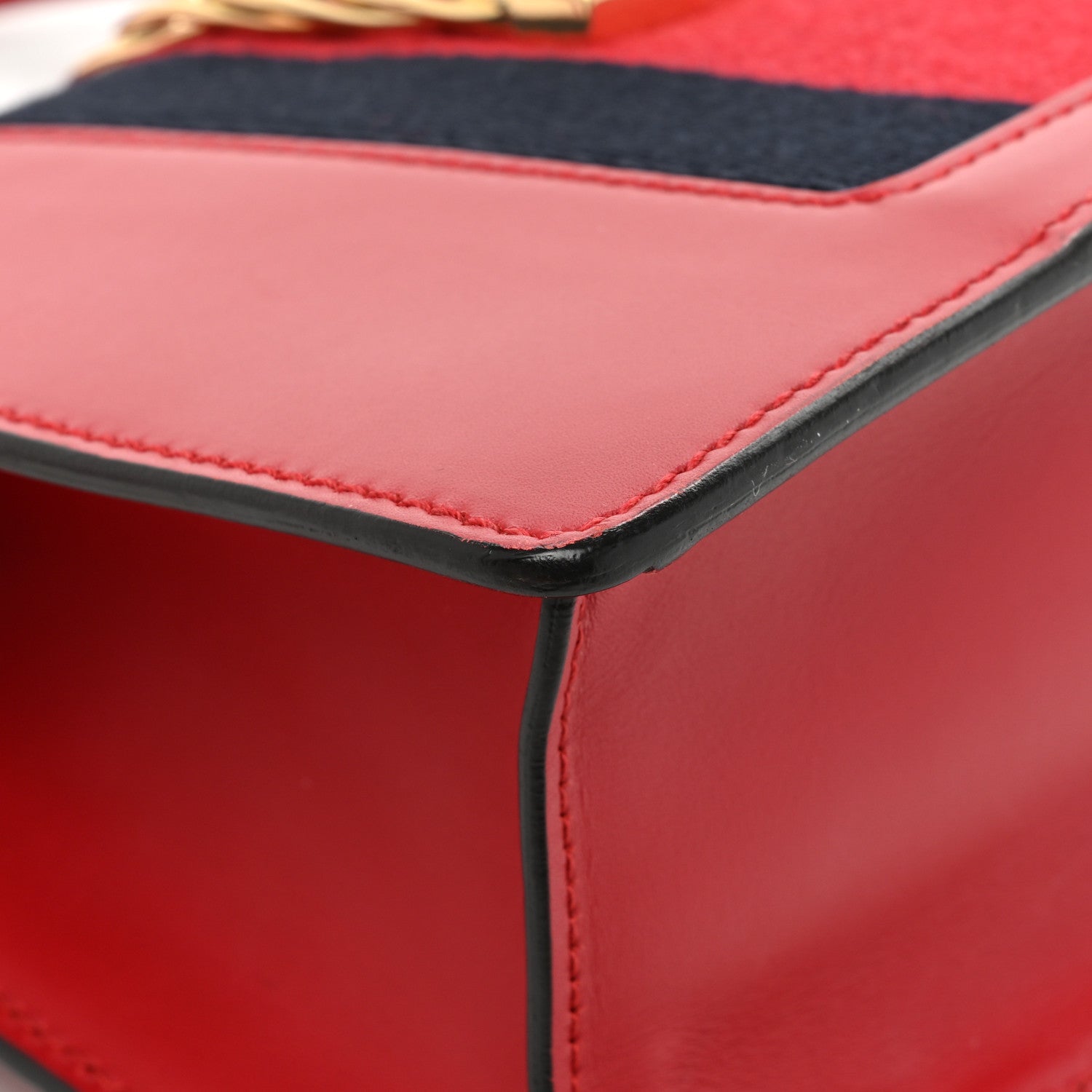 Gucci Calfskin Mini Sylvie Top Handle Bag Hibiscus Red 14 of 15