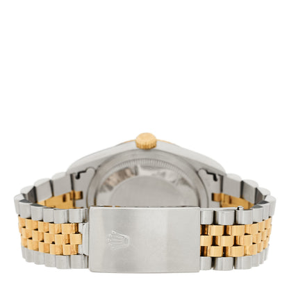 Rolex Stainless Steel 18K Yellow Gold Diamond 36mm Oyster Perpetual Datejust Watch White Roman 16233 3 of 4