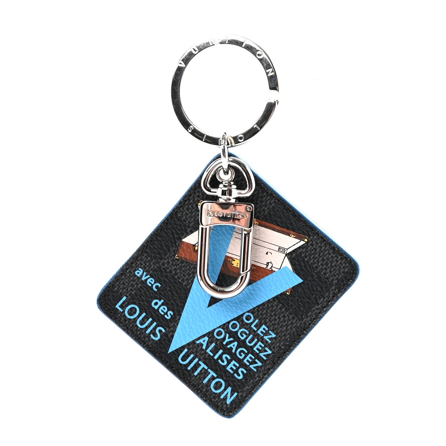 Louis Vuitton LOUIS VUITTON Damier Graphite Illustre V Key Holder Blue 1 of 4