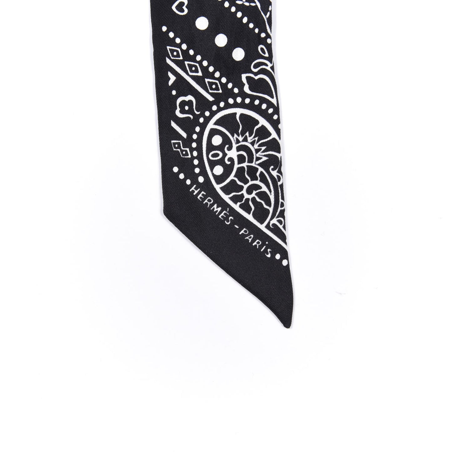Silk Peuple Du Vent Bandana Twilly Black White