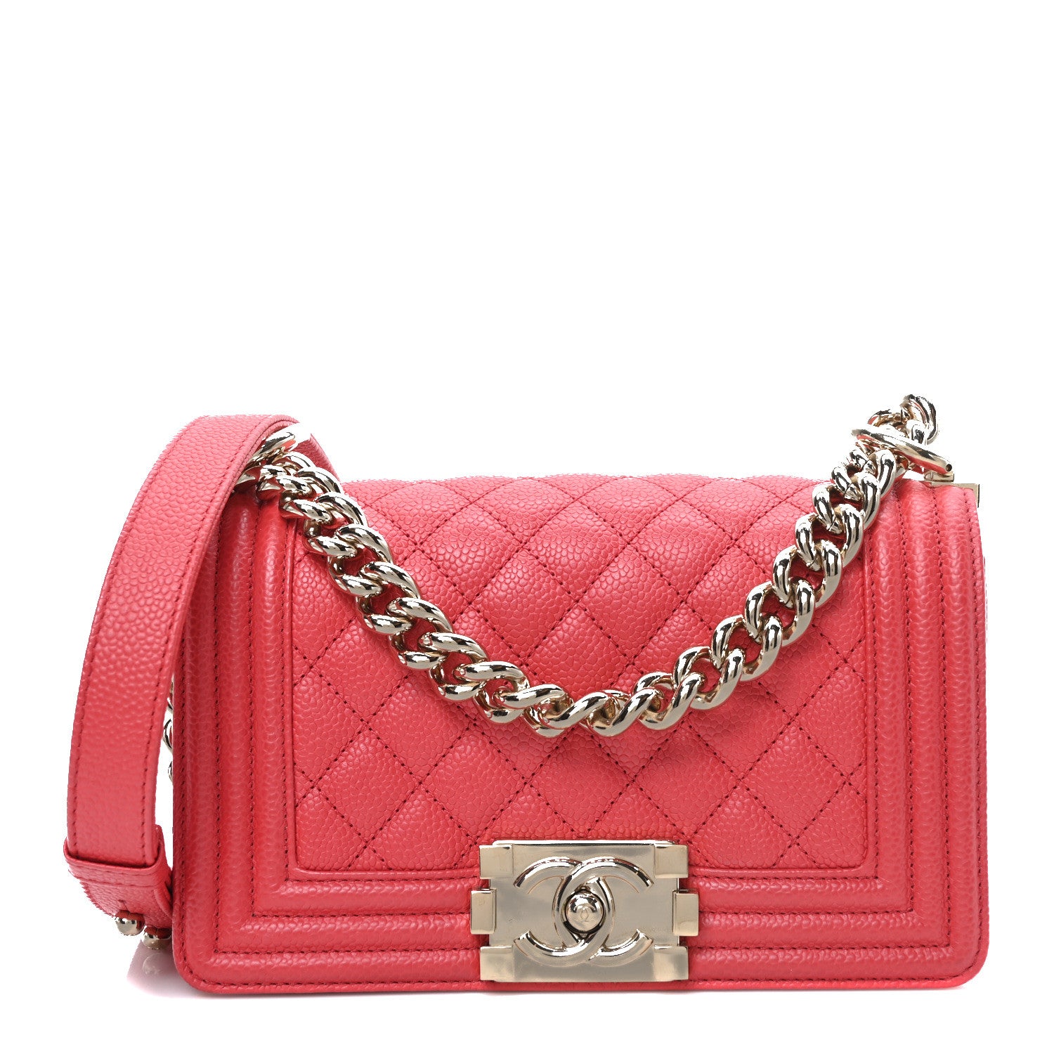 Chanel Caviar Quilted Small Boy Flap Red 1 of 9