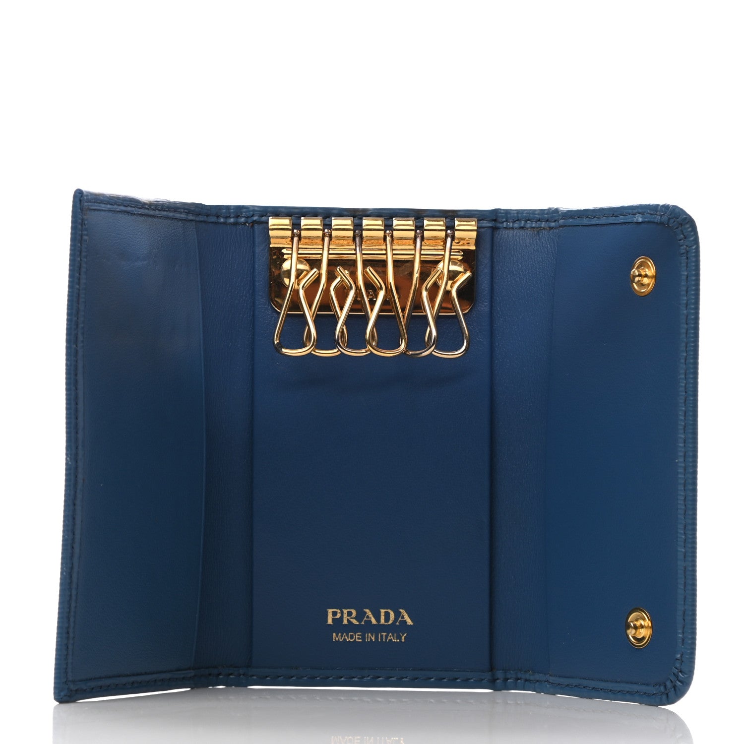 Prada Vitello Move 6 Key Holder Blue 5 of 7
